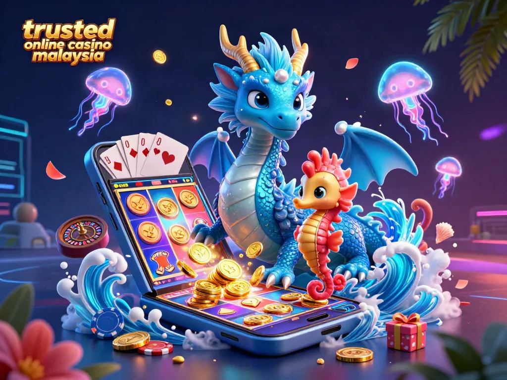Engage with trusted online casino Malaysia as colorful slot games come to life amidst vibrant ocean motifs.