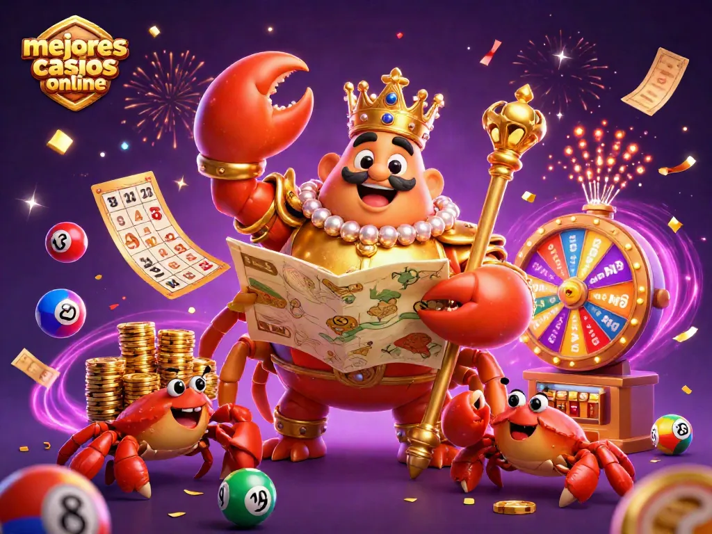 Disfruta de los mejores casinos online con una emocionante ilustración de un emperador cangrejo dorado.