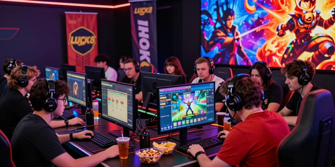 Excited gamers enjoying LUCK8 gaming platform during a tournament event, showcasing vibrant atmosphere and competitive spirit.