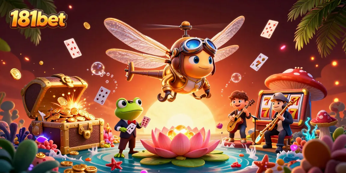 Experience thrilling gaming action with 181bet at an exciting lily pad casino featuring card games and live atmosphere.
