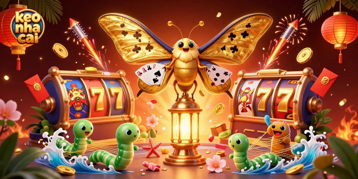 Experience keo nha cai with a dynamic celebration of casino games in vibrant 3D illustration.