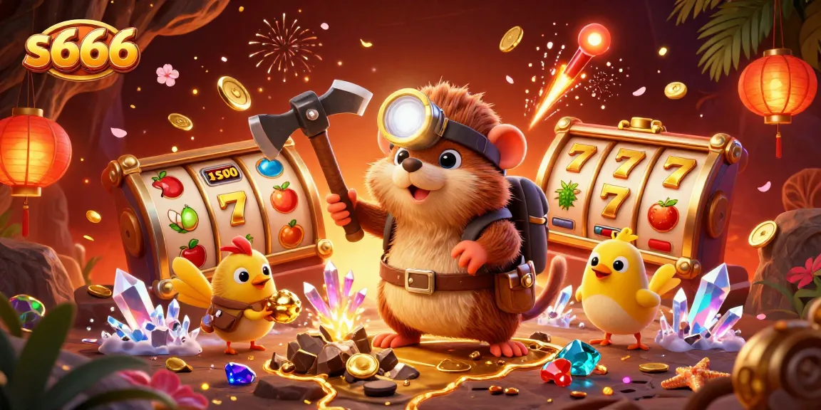 Bet on vivid s666 gaming with a lively treasure-themed 3D illustration showcasing excitement and rewards.