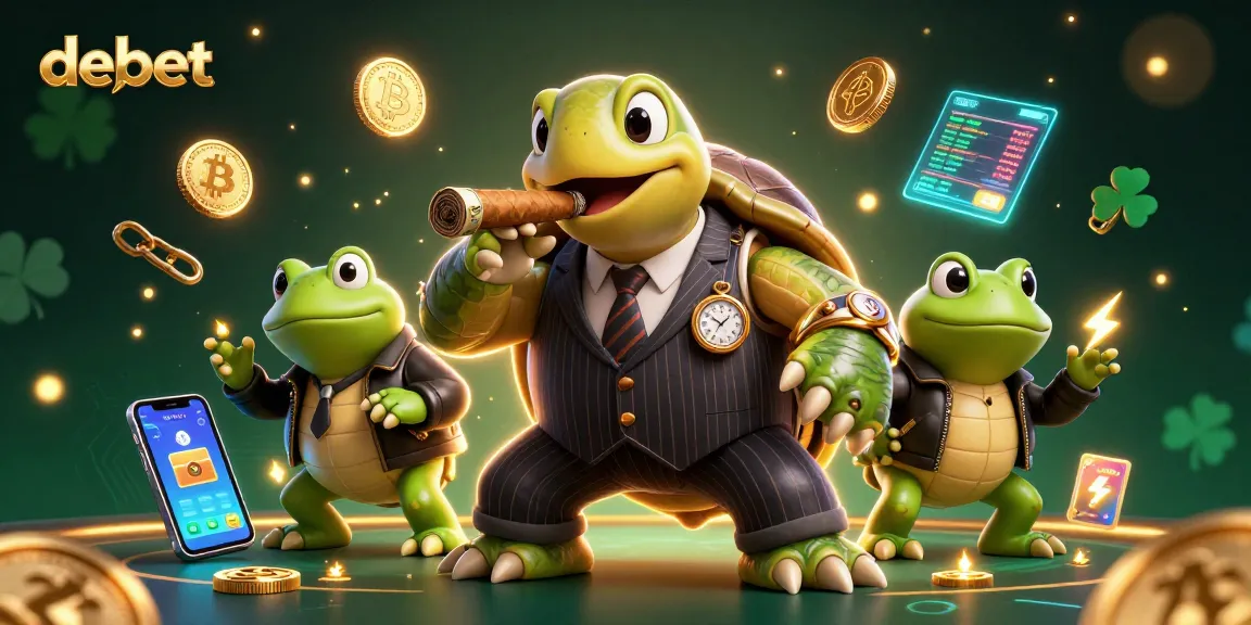 Experience debet gaming with vibrant 3D cartoon characters and crypto elements illuminating the casino.