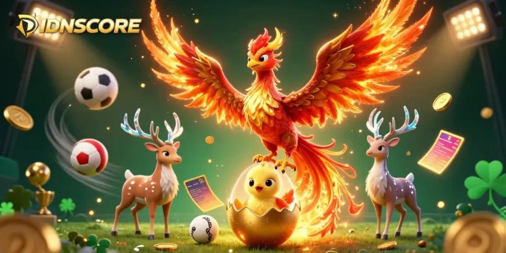 Engage with IDNSCORE through vibrant sports illustrations showcasing dynamic betting scenes.