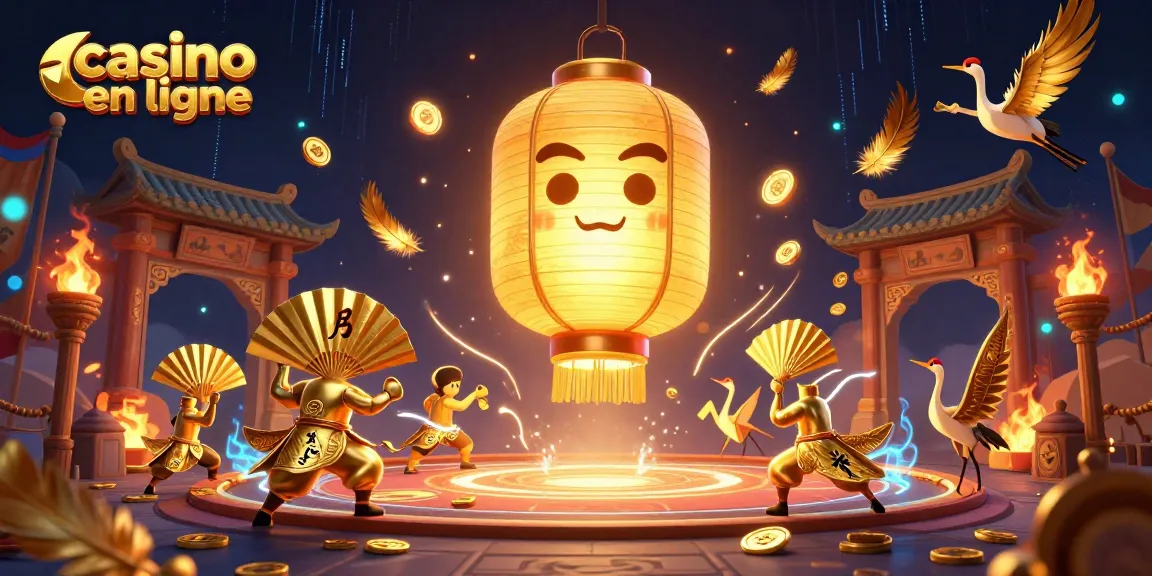 Jouer sur un casino en ligne avec des personnages de lanternes et de guerriers en or