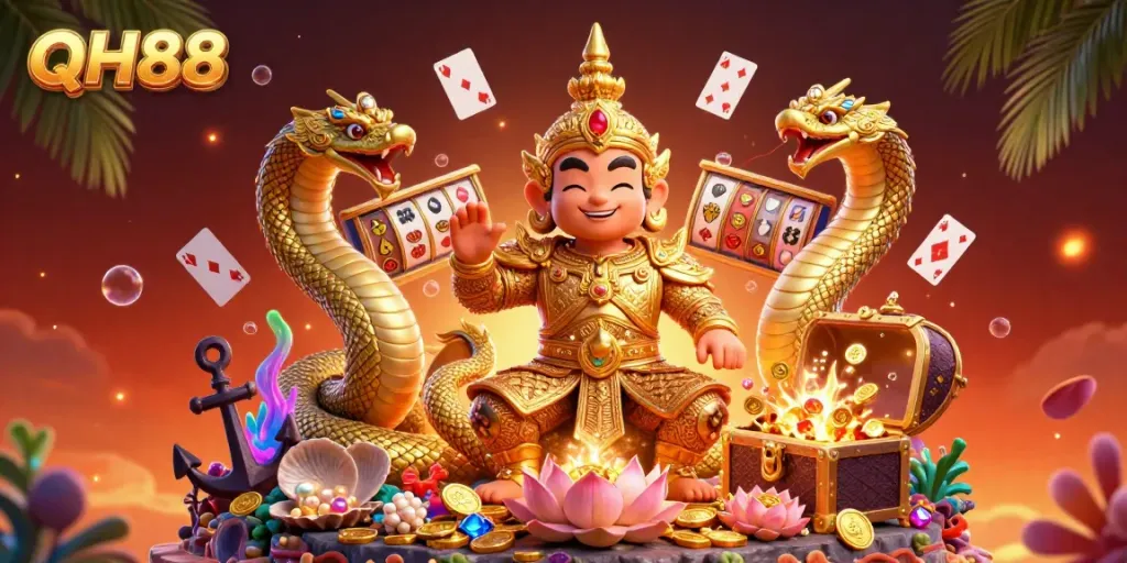 Engage with the thrilling QH88 gaming experience at a vibrant online casino.