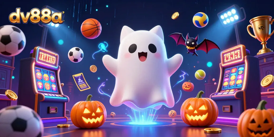 Join the fun at dv88a, where the ghost cat and bat transform a haunted casino into a thrilling adventure!