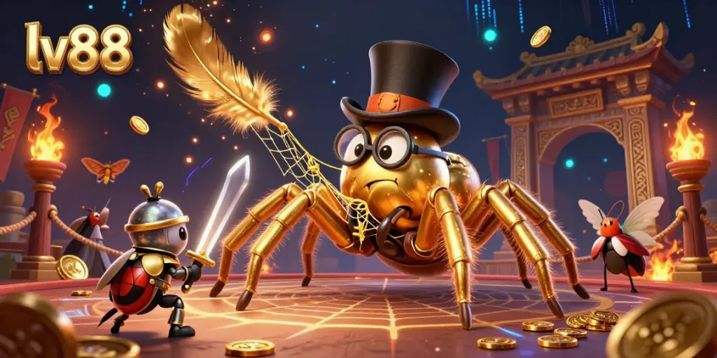 Experience thrilling action with lv88 at a vibrant casino scene featuring unique characters.