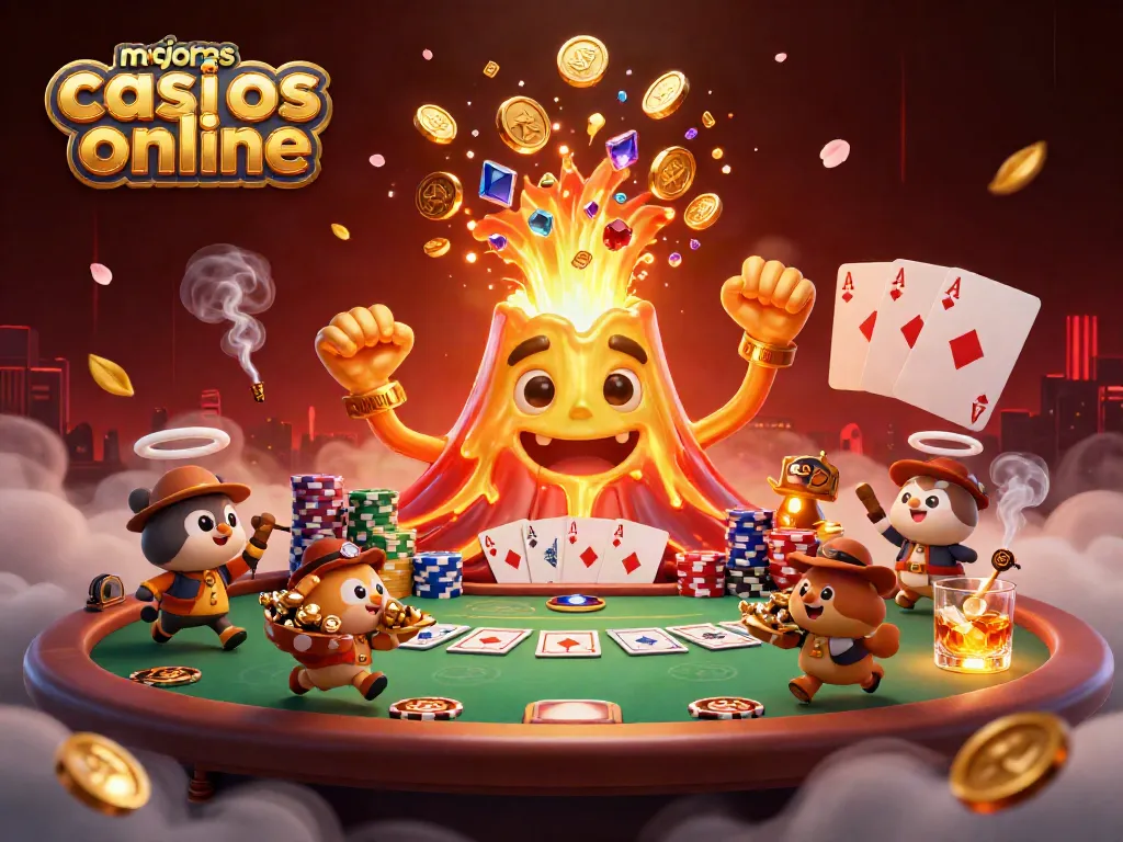 Gana en los mejores casinos online mientras disfrutas de un volcán dorado y personajes aventureros.