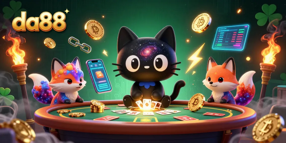 Engage in thrilling gameplay with da88 as the cosmic cat attracts winning chips and crypto!