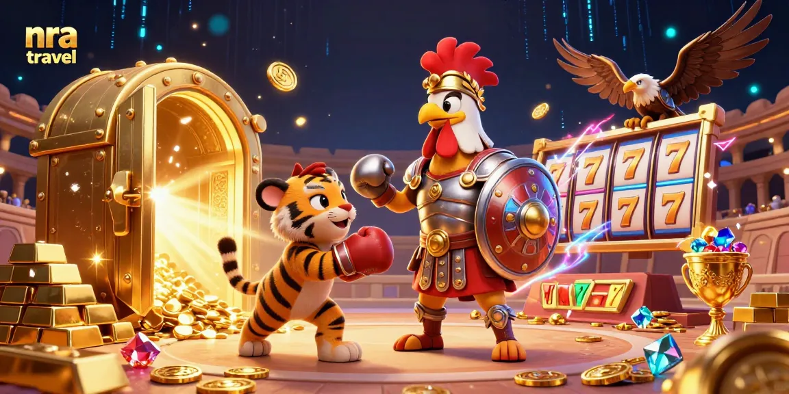 Engage with nra travel and embark on a thrilling online casino adventure featuring a gladiator rooster.