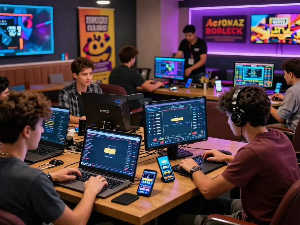 Net88 players enjoying an exciting online gaming experience in a vibrant lounge.