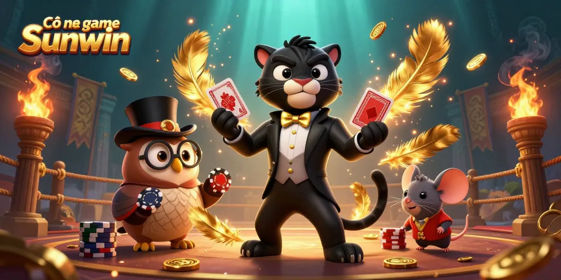 Engage with Cổng game Sunwin through an exciting card dealing experience amidst vibrant casino elements.