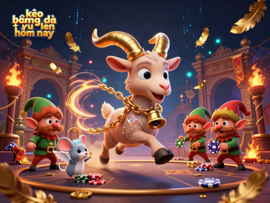 Kèo bóng đá trực tuyến hôm nay với hình ảnh Krampus và elf đang chơi trong sòng bạc hấp dẫn