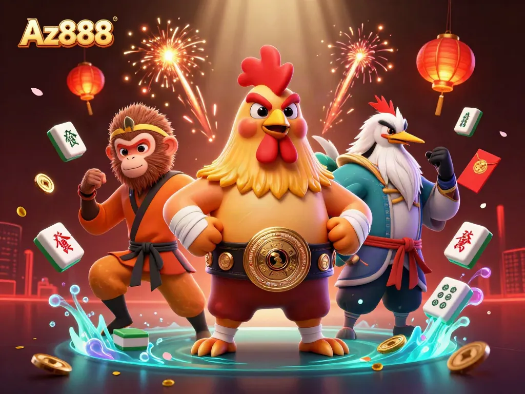 Engaging Az888 illustration showcasing dynamic characters in an exciting gambling atmosphere.
