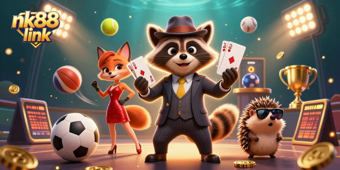 Engage with the nk88 link for thrilling casino adventures, showcasing an exciting 3D gaming scene.