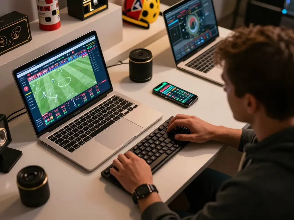 Person placing bets on llwin sports betting app during a live match for thrilling gameplay experience