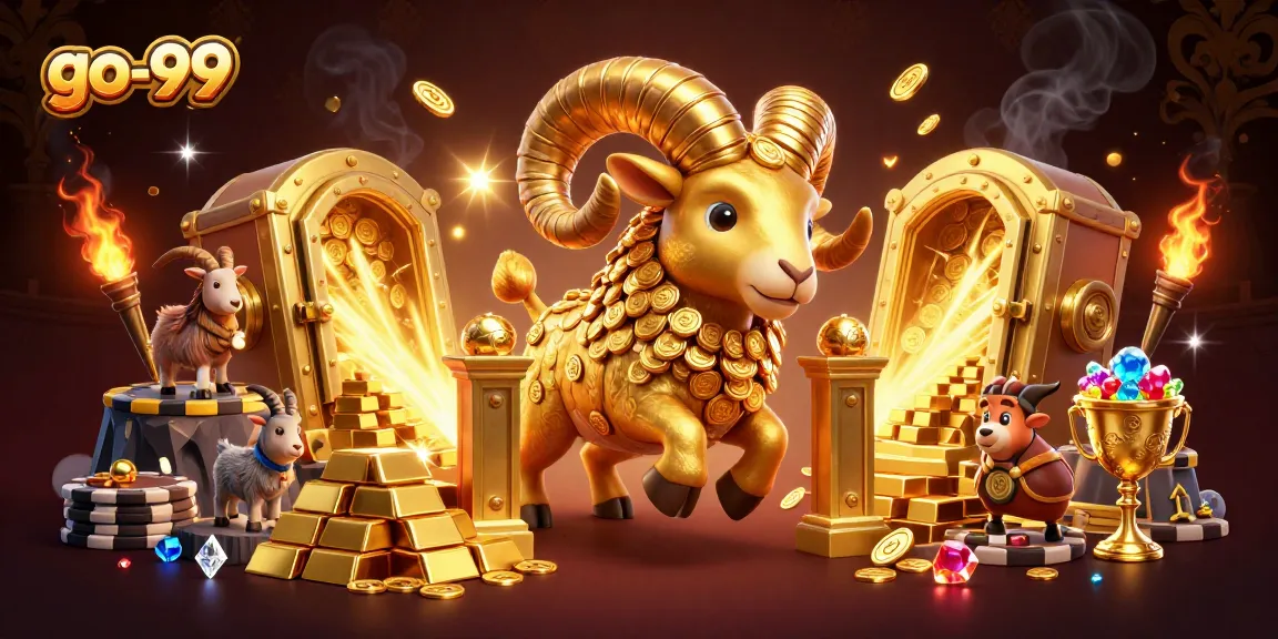 Experience exhilarating gaming at go-99 with a massive golden ram charging into a world of treasure!