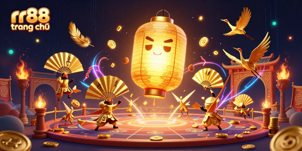 Engage with the thrilling world of rr88 trang chủ featuring golden lanterns and vibrant casino elements.