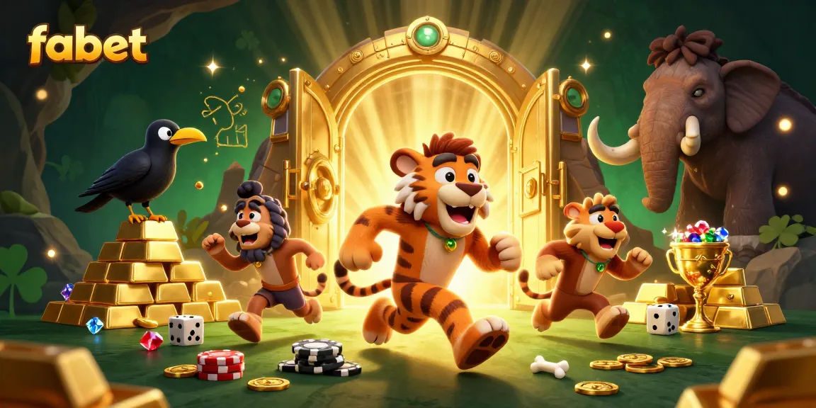 Join the fun at fabet's prehistoric casino with cavemen, treasure, and excitement!