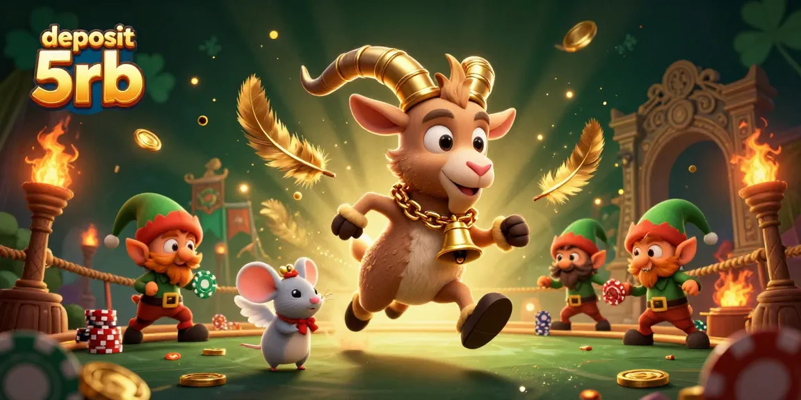 Engage in exciting casino gameplay with deposit 5rb at a vibrant and dynamic gaming scene featuring cartoon characters.