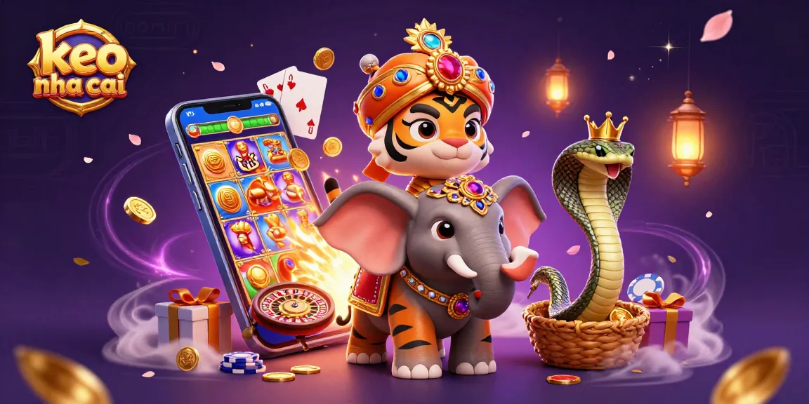 Engage with keo nha cai through vibrant casino-themed digital illustration featuring dynamic characters and game elements.